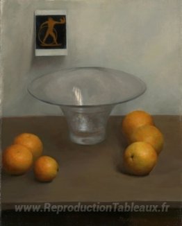 Oranges et bol en verre