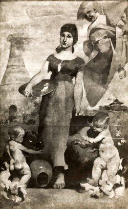 Allégorie de la peinture en céramique