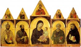 La madone et l'enfant avec des saints