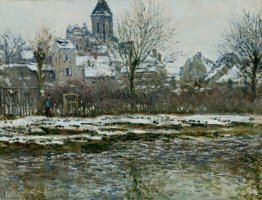 L'église de Vetheuil sous la neige