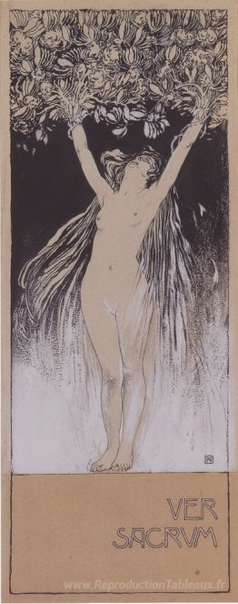 Allégorie de ver sacrum, croquis de l'illustration à ver sacrum,