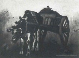 Chariot avec du bœuf noir