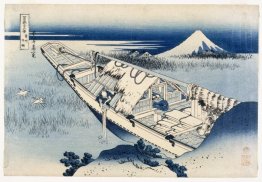 Vue de Fuji à partir d'un bateau à Ushibori