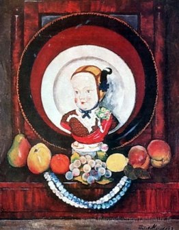 Nature morte avec poupée en porcelaine