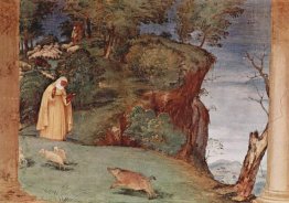 Frescoes dans l'Oratoire Suardi à Trescore, scène de la bénédict