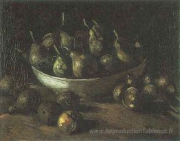 Nature morte avec un bol et des poires Earthern