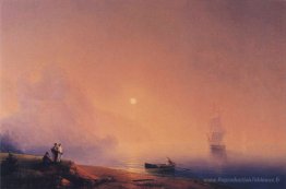 Tartares de Crimée sur la rive de la mer