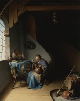 Femme mangeant de la bouillie