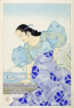 Portrait d'une femme chamorro - bleu