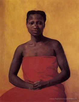Femme noire assise, vue avant