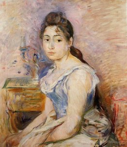 Jeune femme dans un chemisier bleu