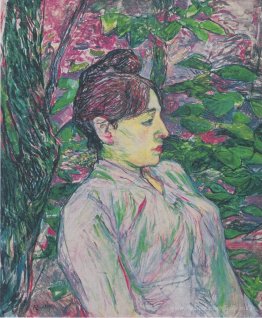Les verts (femme assise dans un jardin)