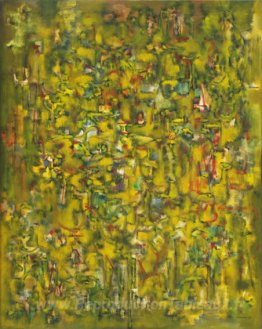 Numéro 43 (peinture abstraite, jaune)