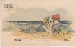 Garçons et filles en mer