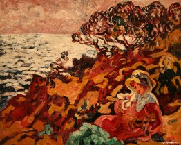 Femme au bord de la mer