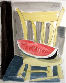 Pastèque sur chaise