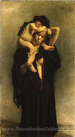 Une paysanne égyptienne et son enfant