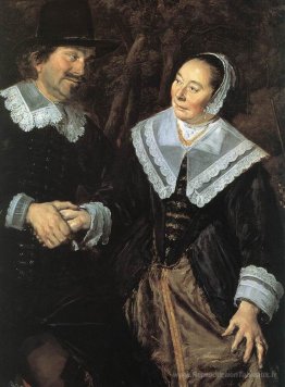Groupe familial dans un paysage (détail)