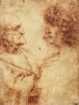Têtes d'un vieil homme et d'un jeune