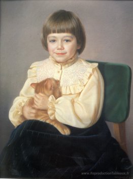 Violet avec le chat