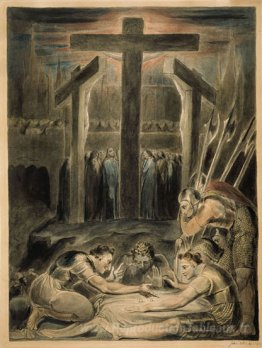 Les soldats jettent des lots pour les vêtements du Christ