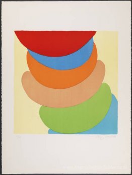 Rouge, bleu, orange sur jaune