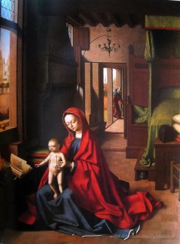 La vierge et l'enfant dans un intérieur gothique