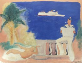 Composition avec marin et sirène