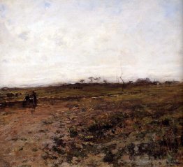 Paysage avec deux paysannes