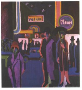 Scène de rue la nuit