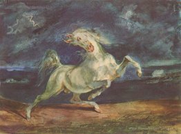 Cheval effrayé par une tempête