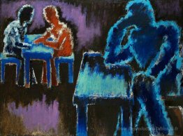 Hommes à table