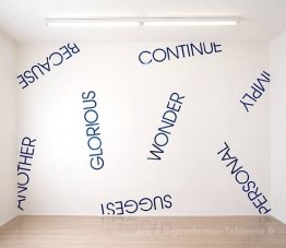 Pièce de garde avec des mots miroir bleus