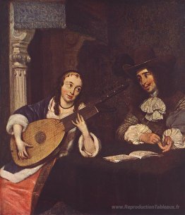 Femme jouant du luth