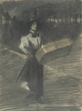 Fille avec étui