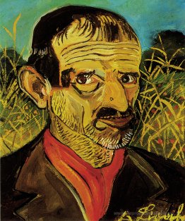Autoportrait avec écharpe rouge
