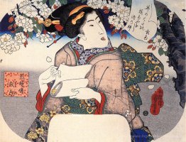Femme sous un cerisier