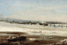 Drifting de la glace sur la Volga