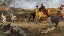 Scène de la guerre au Moyen Âge