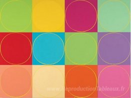 Peinture de cercle sans titre: 12 panneaux multicolores, n ° 1