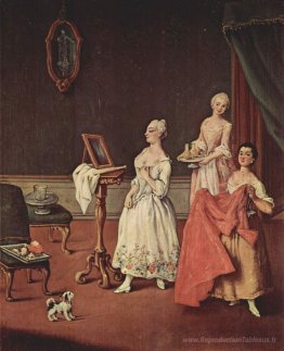 Dame à sa toilette