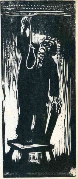 Vieil homme avec nœud coulant