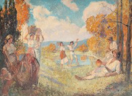 Allégorie d'automne (l'art et le vin)