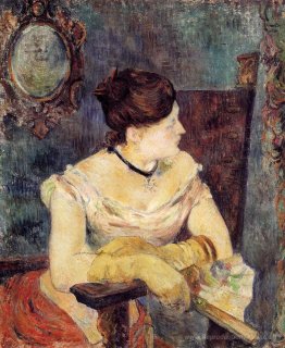 Mette Gauguin dans une robe de soirée