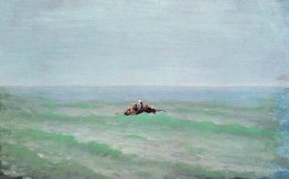 Un bateau dans la mer. Crimée