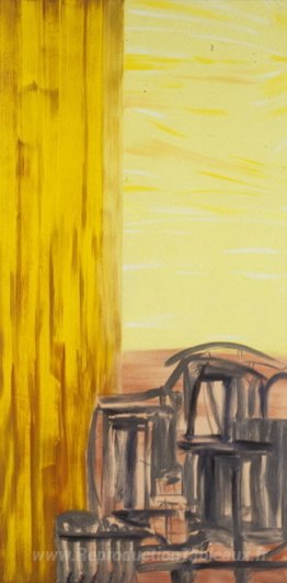 Ville avec ciel jaune