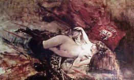 Jeune femme nue avec couverture
