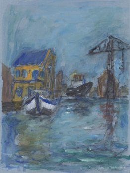 Old Ship-Yard Groenland avec grue à Wittenburg, Amsterdam