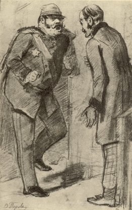 Général, nécessitant des chevaux. Sketch pour la peinture «La sc