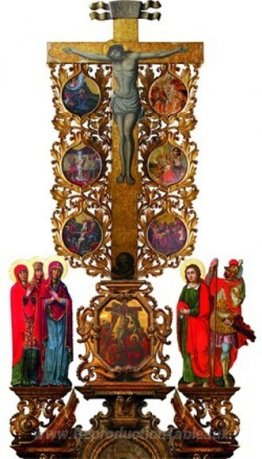 Crucifixtion avec des scènes de la passion du Christ